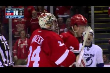 Hockey IQ - Petr Mrazek helps save Brendan Smith from taking a penalty