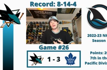 Aaron Dell Makes His Season Debut For the Sharks, Nieto Scores Again; San Jose Falls to the Leafs
