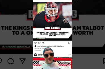 Los Angeles Kings sign Cam Talbot to a one year contract at $1 million AAV