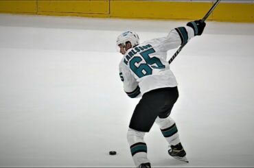 Erik Karlsson With A Bomb From The Point Makes It 3-2 Sharks In The Back And Forth Second Period