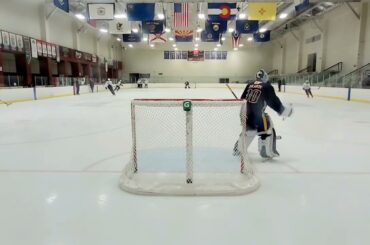 Yaroslav Askarov makes a save on high shot at Nashville Predators Development Camp Day 3 2022