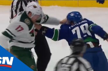 Micheal Ferland and Marcus Foligno Drop The Gloves To Open Canucks And Wild Series
