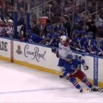 Dustin Tokarski tremendous glove save on Martin St. Louis