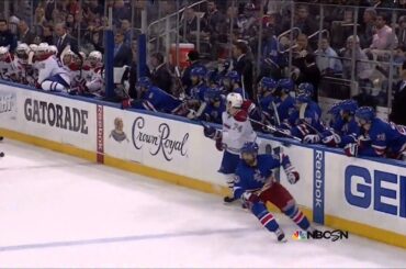 Dustin Tokarski tremendous glove save on Martin St. Louis