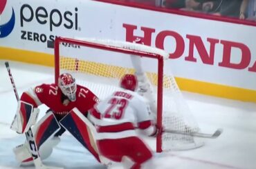 #72 Sergei Bobrovsky Big glove save on #23 Stefan Noesen.  & Sergei shows him the glove afterwards