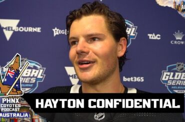 Camp Confidential: Barrett Hayton reveals worst golfer on Coyotes, travel pet peeves