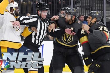 Did P.K. Subban get bit by Golden Knights' Edouard Bellemare? | NHL | NBC Sports