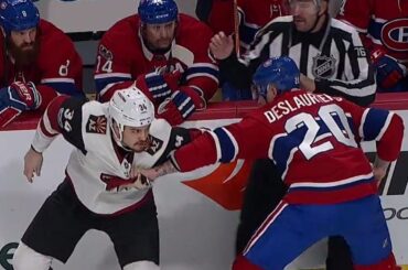 Canadiens' Deslauriers and Coyotes' Rinaldo 'chuckin bombs' in spirited tilt