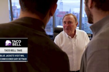 Jack Roslovic, Sean Kuraly and Cole Sillinger Visit Commissioner Gary Bettman (Oct. 29, 2021)