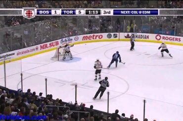 Bruins @ Maple Leafs - James Reimer Huge Save With Standing Ovation And Chant - 110319