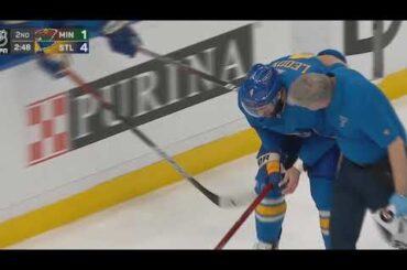 Nick Leddy Has A Close Call After Getting Clipped Up High By Kevin Fiala