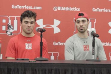 BU Hockey - Brandon Hickey, Dante Fabbro postgame (10/27/17) vs Denver