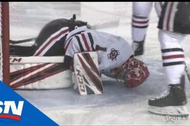 Niagara IceDogs Goalie Tucker Tynan Suffers Gruesome Injury