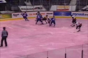 10-18-13 Medicine Hat Tigers @ Regina Pats Kyle Burroughs Assist