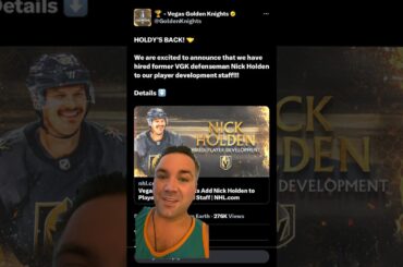 Nick Holden hangs up why skates and joins the Vegas Golden Knights as Player Development
