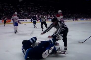 NHL hockey fight - Mark Scheifle(Jets) vs. Chris Wideman(Canadiens)