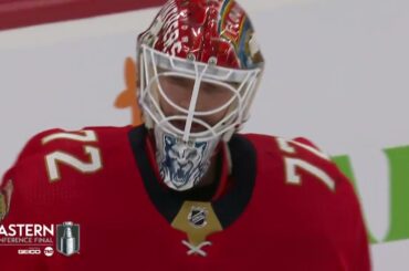 Sergei Bobrovsky makes amazing save on Aho's shot in game 3 vs Hurricanes (2023)