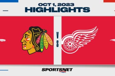 NHL Pre-Season Highlights | Blackhawks vs. Red Wings - October 1, 2023