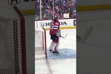 NJ Devils ON THE GLASS CLOSEUP Akira Schmid Warmups Game 5 vs. NYR #shorts #shortsvideo #short