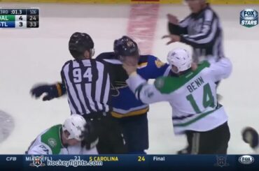 Jamie Benn vs David Backes Dec 27, 2014