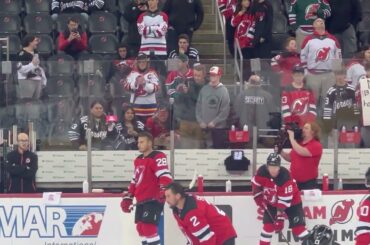 NJ Devils Timo Meier Takes Warmups In His New #28 Preseason Opener vs. Philadelphia Flyers 9/25/23