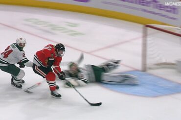 Brandon Saad turns on the jets for nice backhander