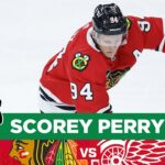 Corey Perry's 2 Goal Night Leads Chicago Blackhawks to Win vs Red Wings | CHGO Blackhawks Postgame