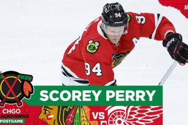 Corey Perry's 2 Goal Night Leads Chicago Blackhawks to Win vs Red Wings | CHGO Blackhawks Postgame