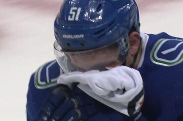 Canucks' Stecher needs repairs after taking a puck to the face