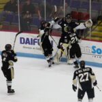 Goalie Keith Petruzzelli nabs open-net goal for Muskegon Lumberjacks