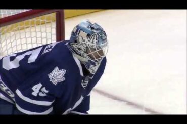 Jonathan Bernier highlight reel save in preseason! Sept 22, 2013 TOR vs BUF