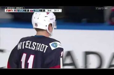 Casey Mittelstadt with a highlight reel goal to tie the game for the United States against Slovakia