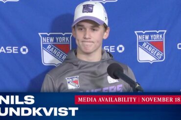 New York Rangers: Nils Lundkvist Pregame Availability | Nov. 18, 2021