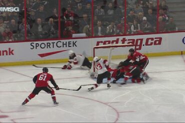 Nico Hischier blasts home first NHL goal in front