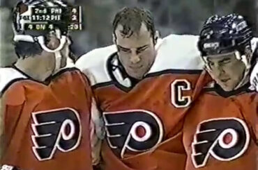 Darius Kasparaitis destroys Eric Lindros