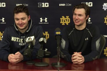 @NDHockey | Cale Morris & Andrew Peeke Post-Game Press Conference vs. Boston College (2018)