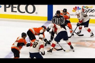 Filppula credited with goal after Bjugstad wins draw clean into empty net