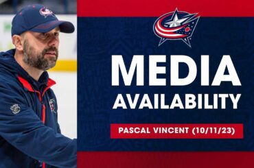 Pascal Vincent says Adam Fantilli is CONFIDENT, MATURE and PHYSICAL 😤| Media Availability (10/11/23)
