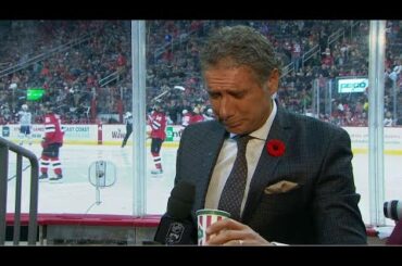 Gene Principe tries Blake Coleman's pickle juice remedy