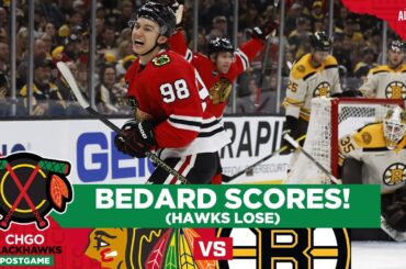 Connor Bedard's FIRST CAREER GOAL Not Enough in Blackhawks Loss vs Bruins | CHGO Blackhawks Postgame