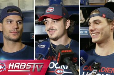 Slafkovsky, Xhekaj and Kovacevic address the media in Brossard | FULL PRESS CONFERENCES