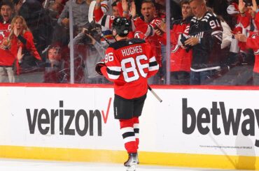 Jack Hughes from BELOW the goal line! 🤯