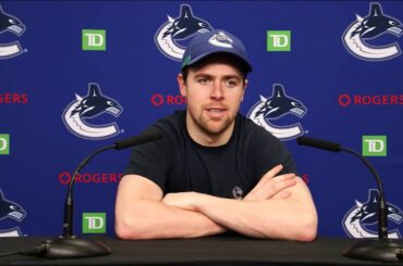 Tanner Pearson talks Vancouver Canucks vs. Winnipeg Jets Nils Hoglander Line Scrum: "Nothing New"