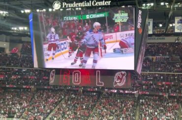NJ Devils McLeod Gives NJD 1-0 Lead Game 7 vs. NY Rangers IN ARENA FOOTAGE
