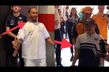 Lewis Hamilton joking with Mick Schumacher while Lando tickling Yuki | BTS of driver’s parade #USGP