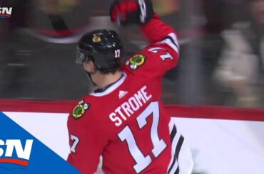 Corey Crawford Picked Up an Assist on Dylan Strome's Sweet Backhand Goal