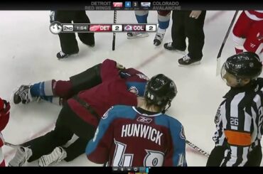 Kevin Shattenkirk takes a puck to the face