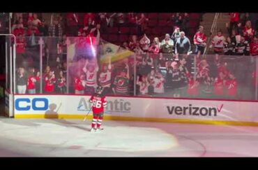 NJ Devils 3 Stars Of The Game Jack Hughes Vanecek Hamilton ARENA CAM Season Opener 10/12/23