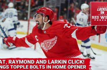 DeBrincat, Raymond & Larkin Dominate as Red Wings Topple Lightning in Home Opener