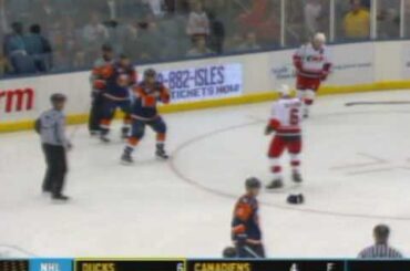 Tim Gleason vs Nate Thompson Oct 25, 2008